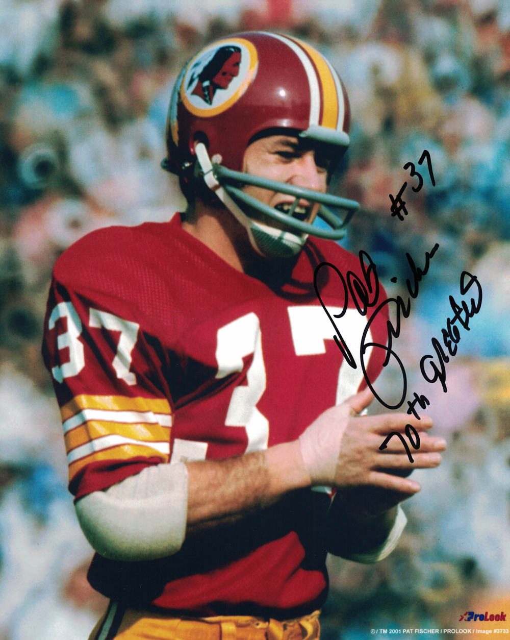 Pat Fischer Autographed/Signed Washington Redskins 8x10 Photo 27828