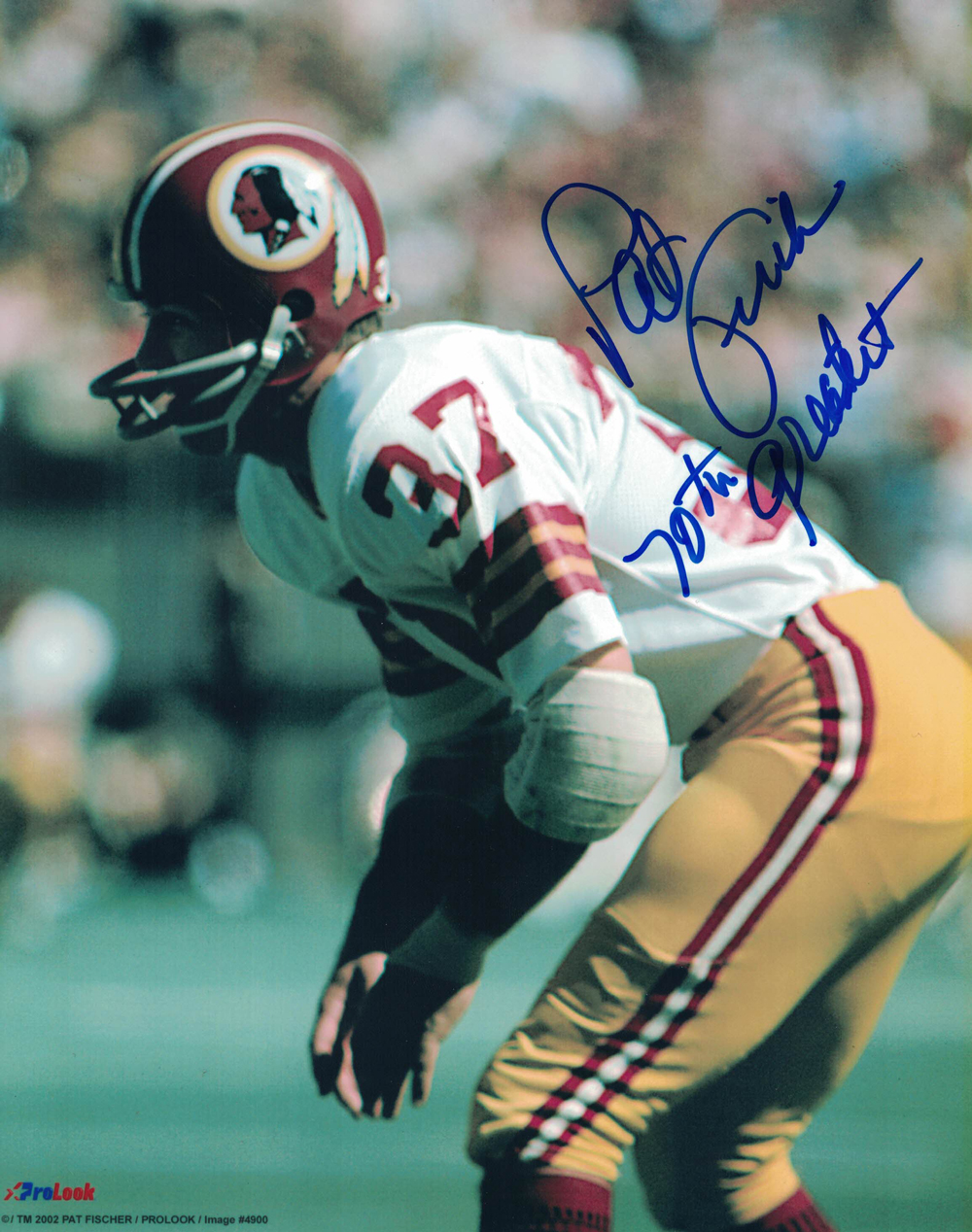Pat Fischer Autographed/Signed Washington Redskins 8x10 Photo 27826