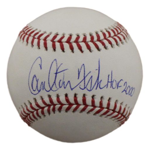 Carlton Fisk Autographed/Signed Boston Red Sox OML Baseball HOF BAS 24400