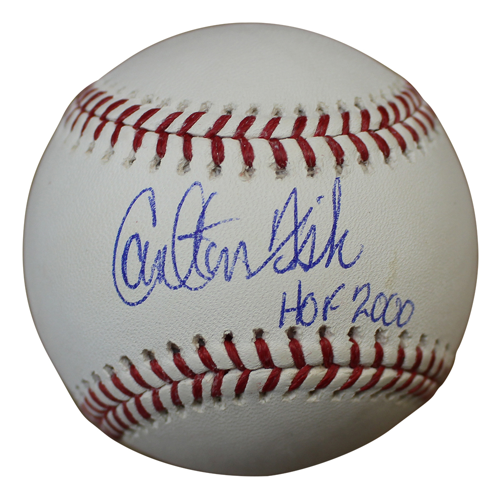 Carlton Fisk Autographed/Signed Boston Red Sox OML Baseball HOF JSA 11271