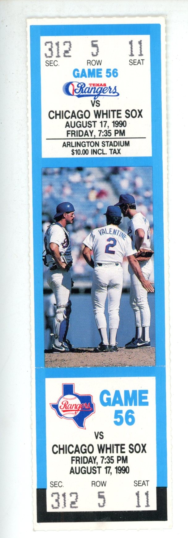 Carlton Fisk Chicago White Sox Catcher Home Run Record 04/17/1990 Ticket 56256