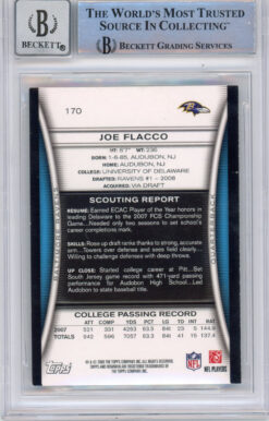 Joe Flacco Autographed  2008 Bowman #170 (Grade 10) Beckett Slabbed