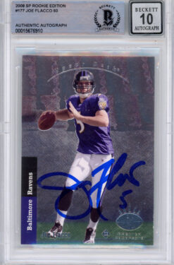 Joe Flacco Autographed  2008 SP #177 (Grade 10) Beckett Slabbed