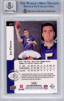 Joe Flacco Autographed  2008 SP #177 (Grade 10) Beckett Slabbed