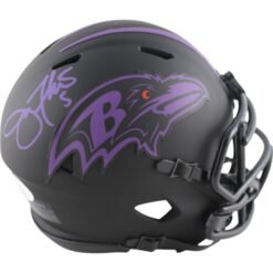 Joe Flacco Autographed/Signed Baltimore Ravens Eclipse Mini Helmet JSA 49656