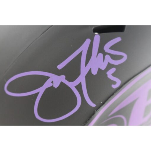 Joe Flacco Autographed/Signed Baltimore Ravens Eclipse Mini Helmet JSA 49656