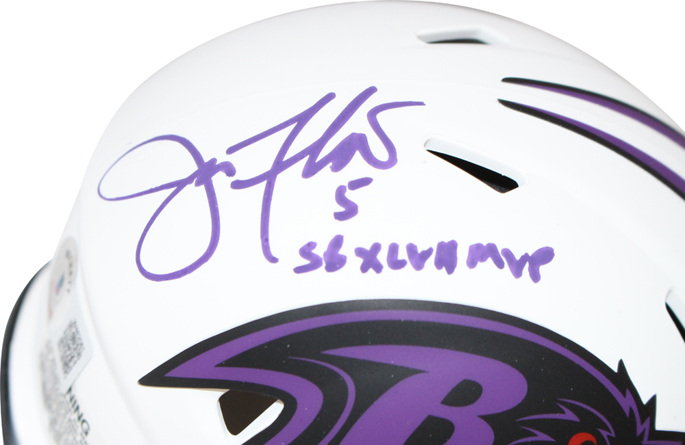 Joe Flacco Signed Baltimore Ravens Lunar Mini Helmet w/SB MVP
