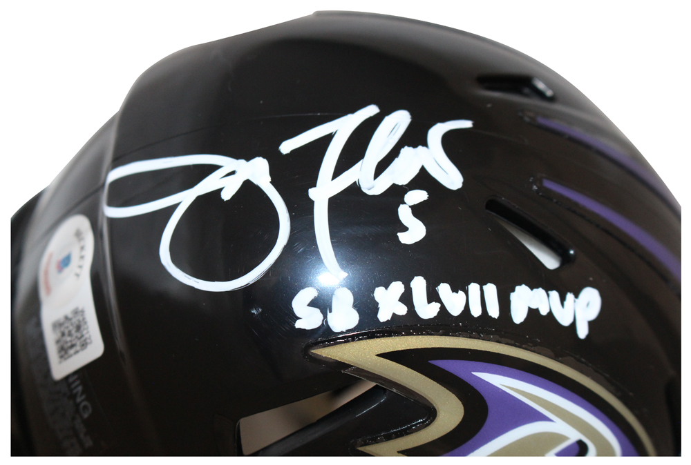 Joe Flacco Autographed/Signed Baltimore Ravens Mini Helmet w/SB MVP