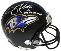 Joe Flacco Signed Baltimore Ravens VSR4 Mini Helmet w/SB MVP