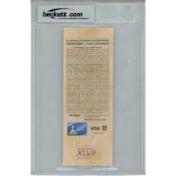Joe Flacco Autographed Baltimore Ravens SB XLVII Ticket Stub MVP Beckett 49687