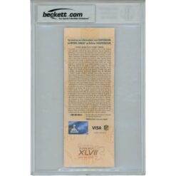 Joe Flacco Autographed Baltimore Ravens SB XLVII Ticket Stub MVP Beckett 49688