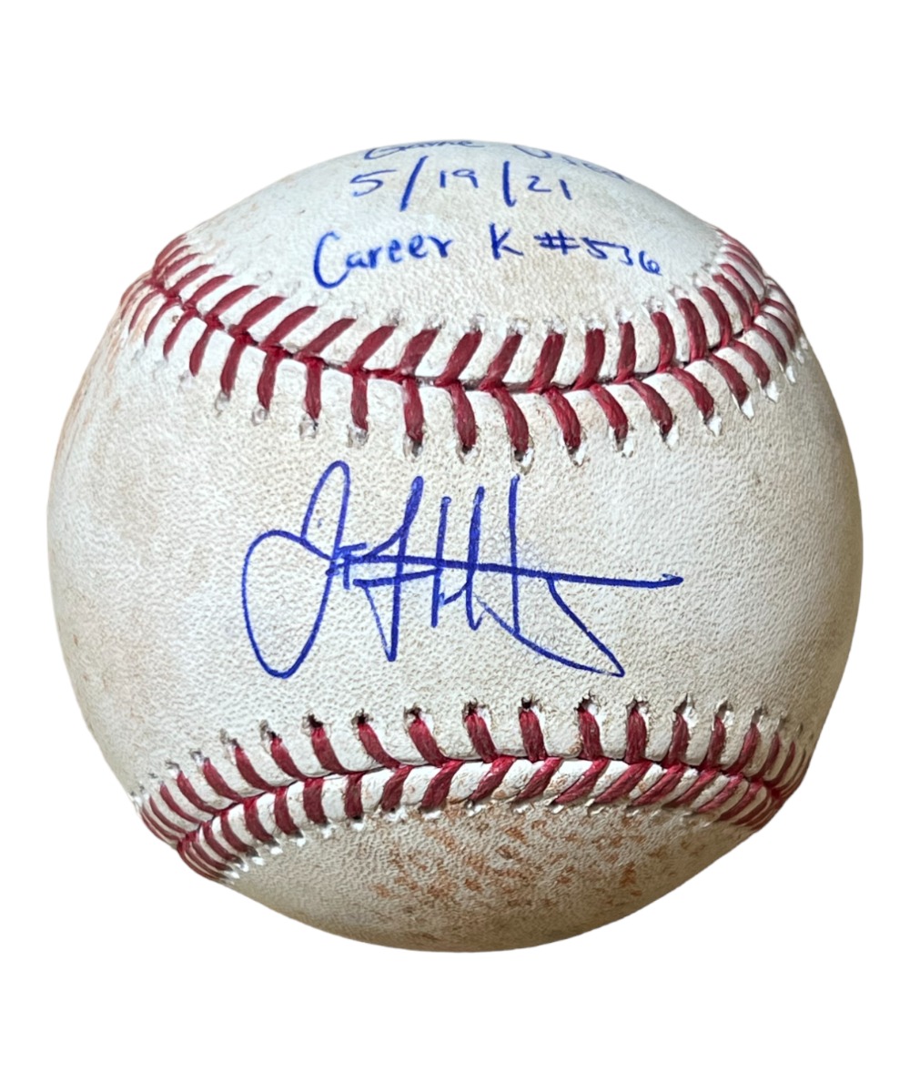 Jack Flaherty Autographed MLB Game Used Baseball Cardinals MLB
