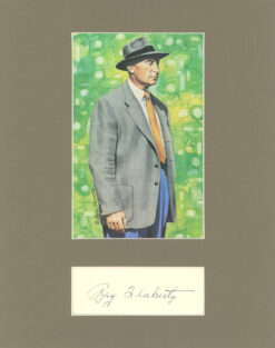 Ray Flaherty Signed Cut Matted With Goal Line Art Card Beckett 45019