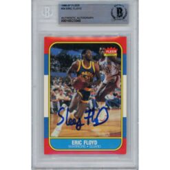 Eric Sleepy Floyd Autographed/Signed 1986 Fleer 34 Trading Card Beckett 47052