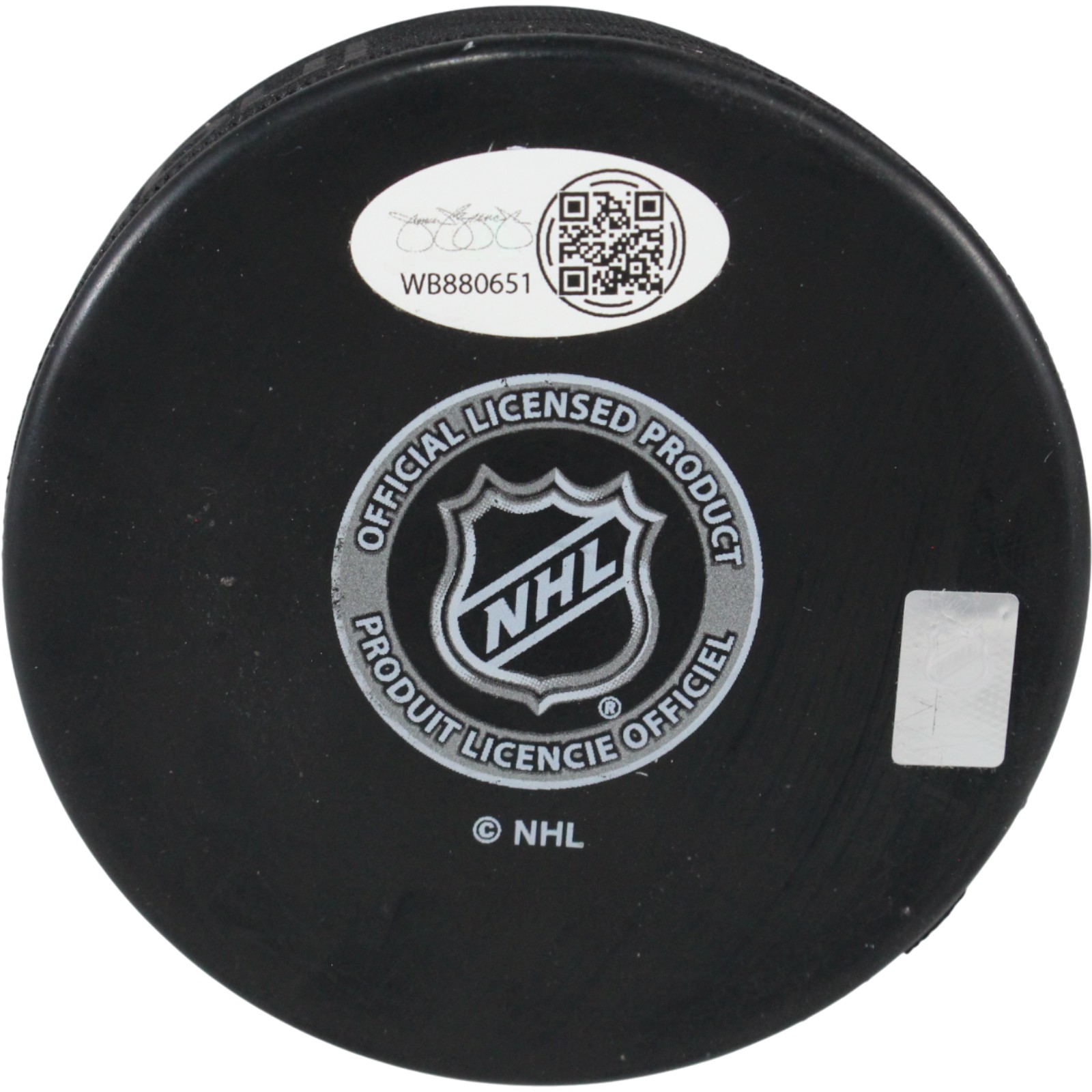 Mike Foligno Autographed/Signed Buffalo Sabres Logo Puck Foligno Leap JSA 53953