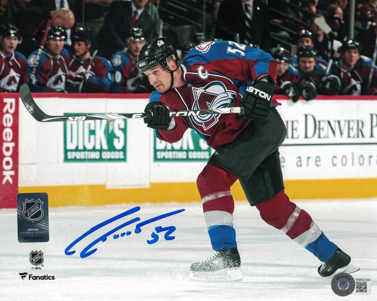 Adam Foote Autographed/Signed Colorado Avalanche 8x10 Photo Beckett