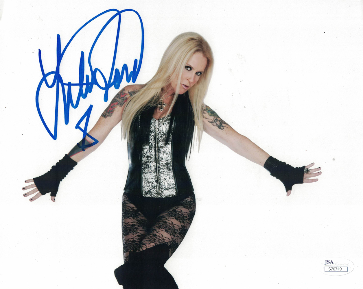 Lita Ford Autographed/Signed The Runaways 8x10 Photo JSA 30290