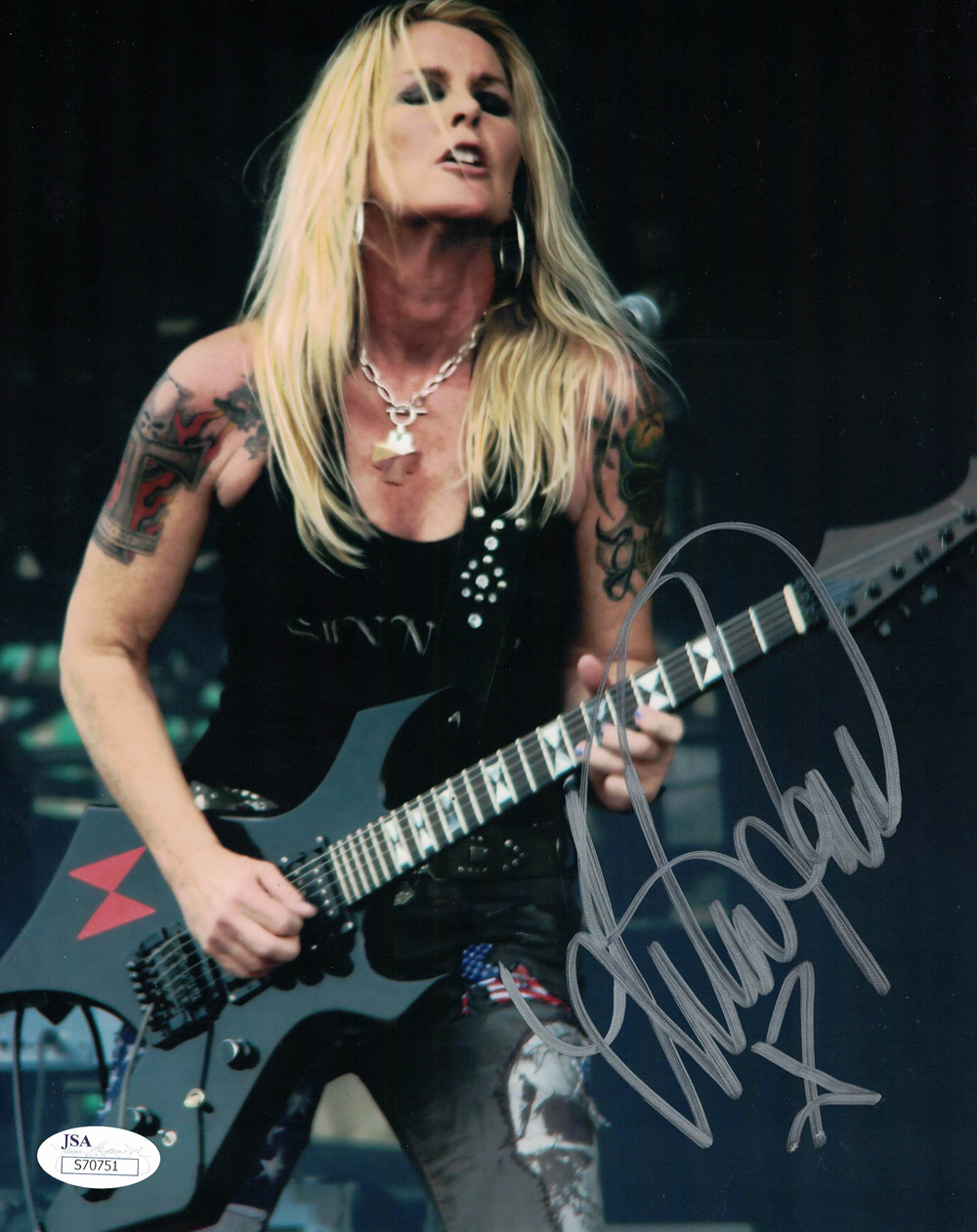 Lita Ford Autographed/Signed The Runaways 8x10 Photo JSA 30292