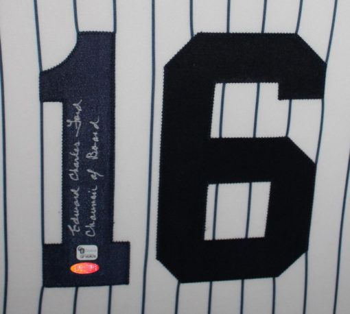 Whitey Ford Autographed New York Yankees Framed White Jersey Steiner 25335
