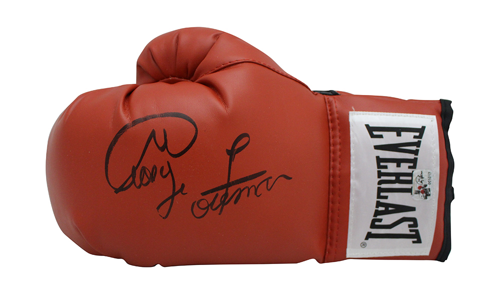 George Foreman Autographed Everlast Boxing Glove Red Left Hand JSA