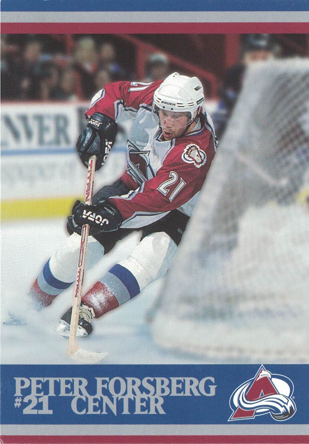 Peter Forsberg Colorado Avalanche 5x3.5 Giveaway Card 10019