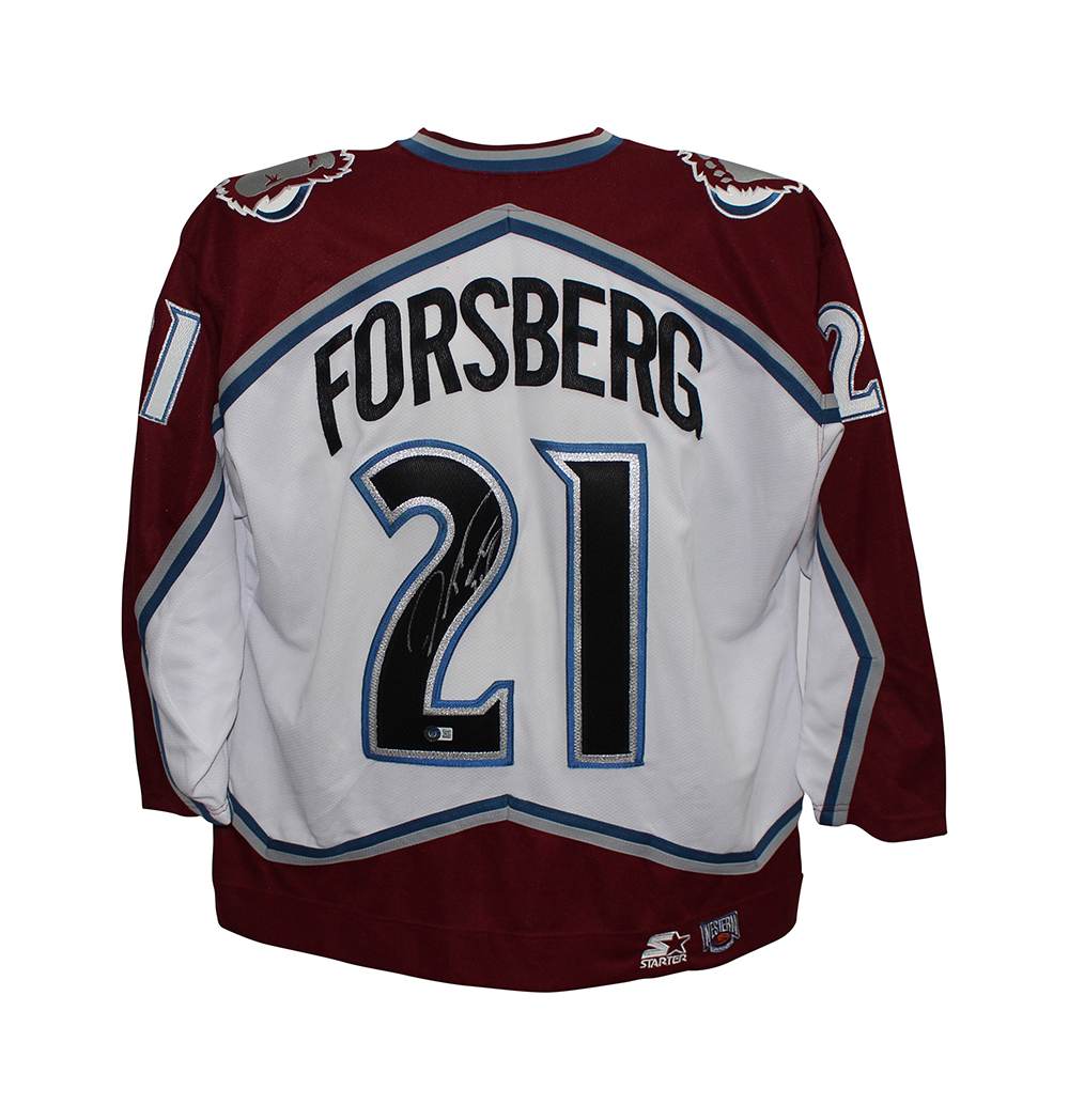 Peter Forsberg Autographed Colorado Avalanche White Replica Jersey BAS