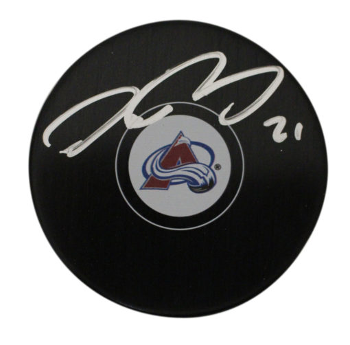 Peter Forsberg Autographed/Signed Colorado Avalanche Logo Hockey Puck 11302