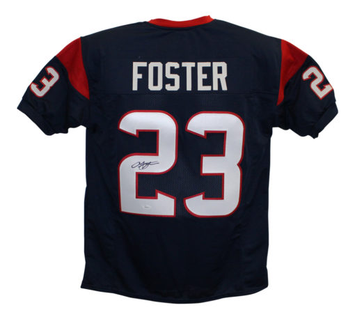Arian Foster Autographed/Signed Pro Style Blue XL Jersey JSA 25111