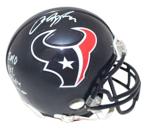 Arian Foster Autographed Houston Texans Mini Helmet 2010 Rush Leader JSA 24755