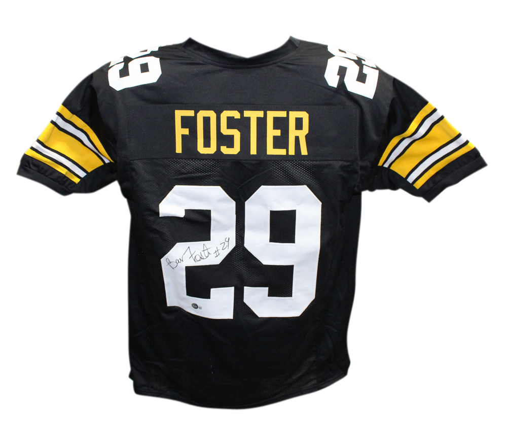 Barry Foster Autographed/Signed Pro Style XL Black Jersey Beckett 