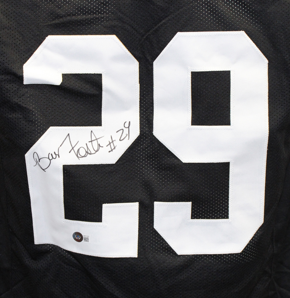 Barry Foster Autographed/Signed Pro Style XL Black Jersey Beckett