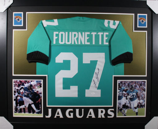 Leonard Fournette Autographed Jacksonville Jaguars Teal Framed Jersey JSA 25339