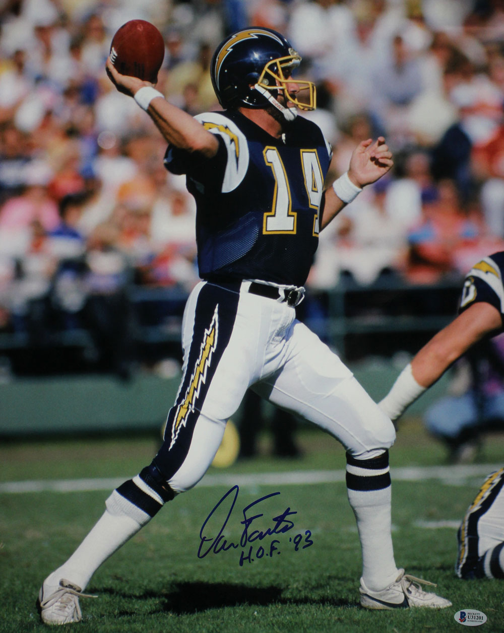 Dan Fouts Autographed/Signed San Diego Chargers 16x20 Photo HOF BAS 29100