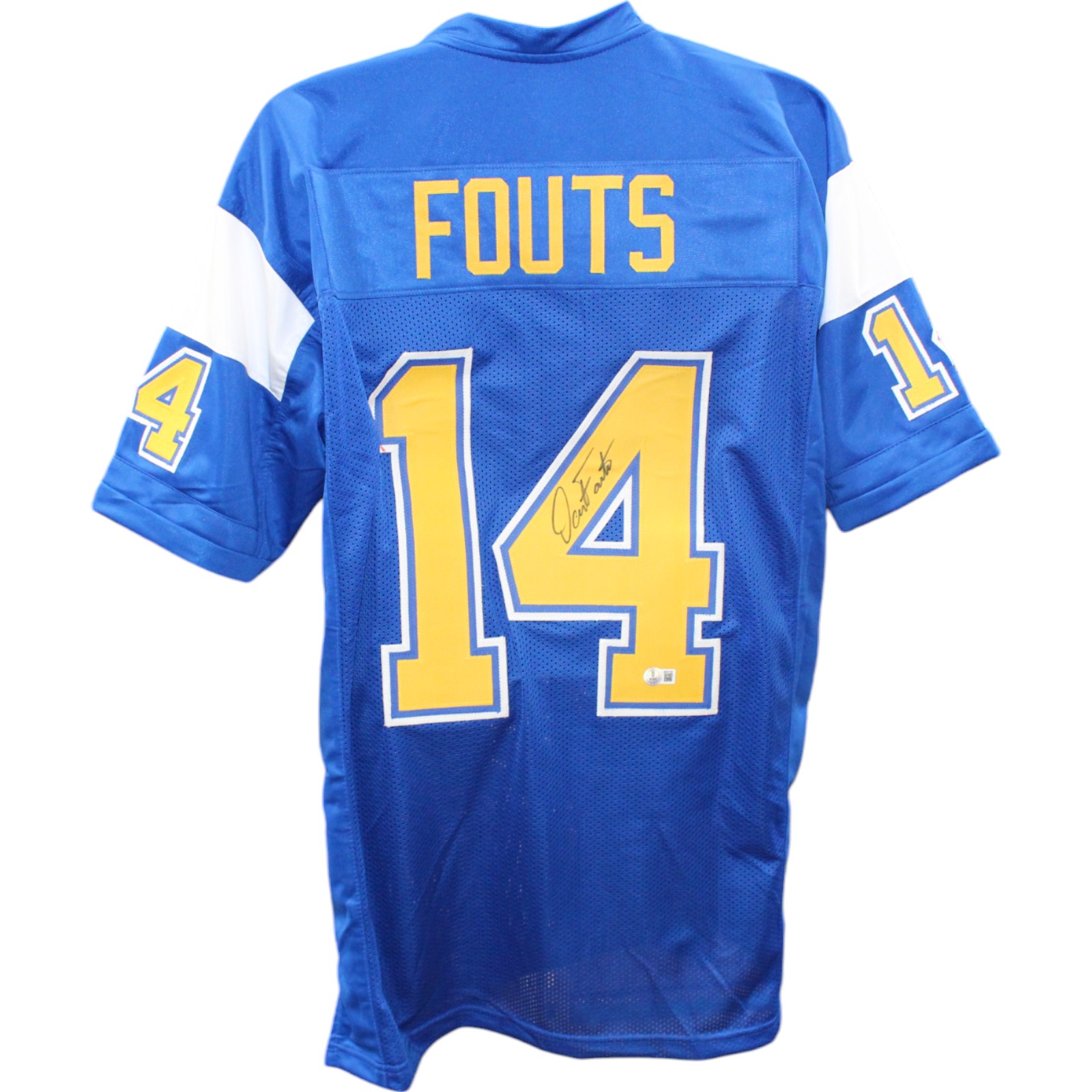 Dan Fouts Autographed XL Pro Style Tb Dark Blue Jersey Beckett Witness 49286