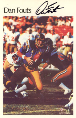 Dan Fouts Autographed San Diego Chargers Mini Poster 26/50 BAS 46108