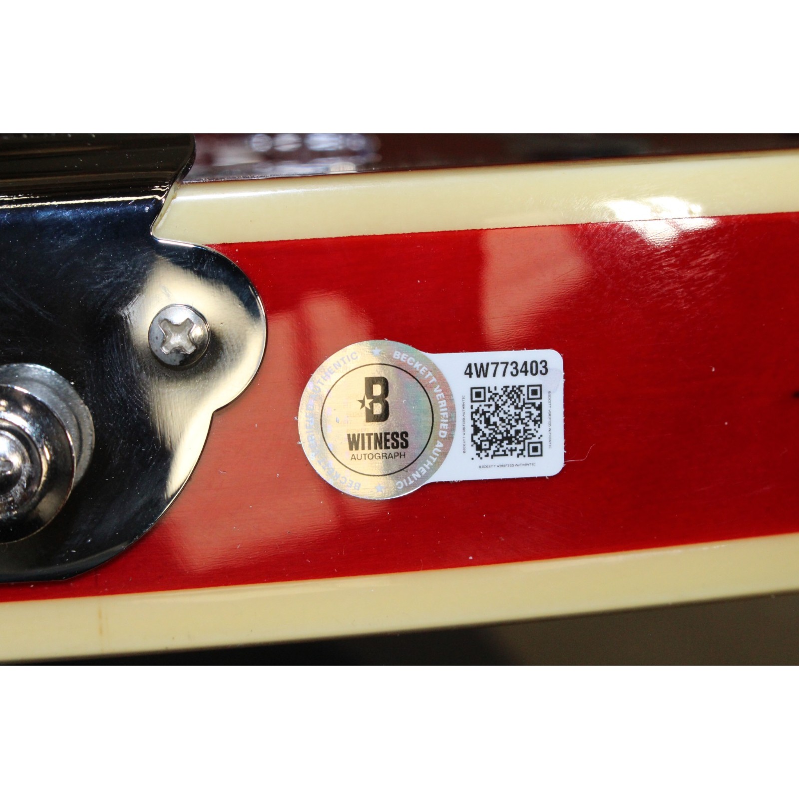 Michael J Michael J. Fox Autographed Back to The Future Grote Guitar Beckett Witness 57890