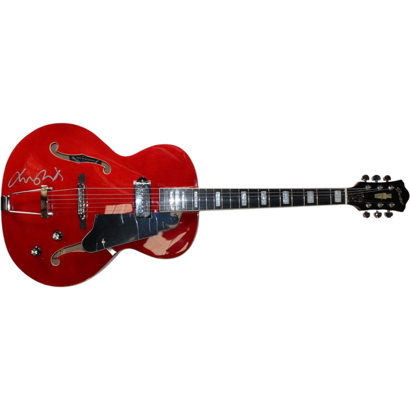 Michael J. Fox Autographed Back to The Future Grote Guitar Beckett Witness 57892