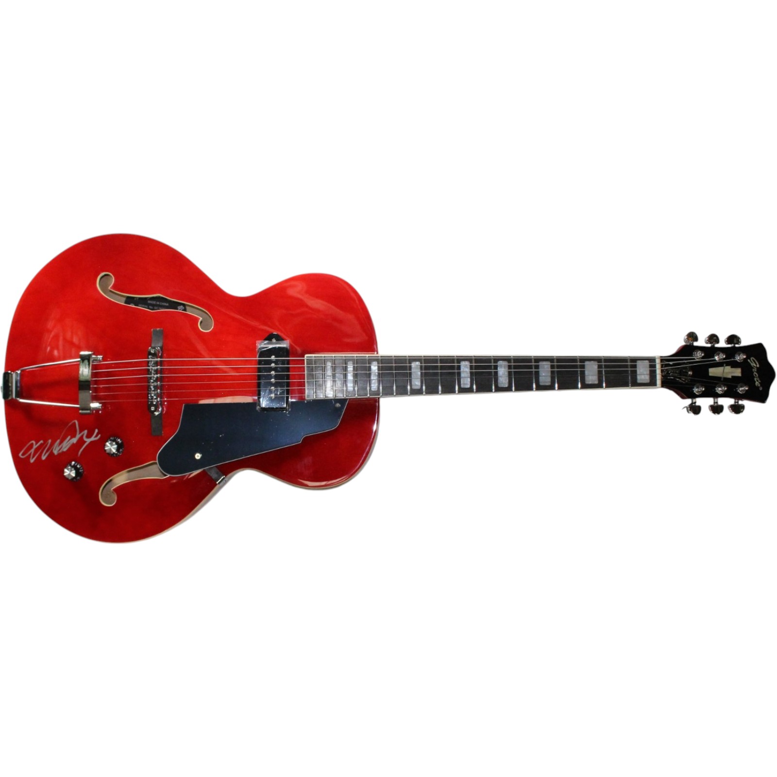 Michael J. Fox Autographed Back to The Future Grote Guitar Beckett Witness 57893