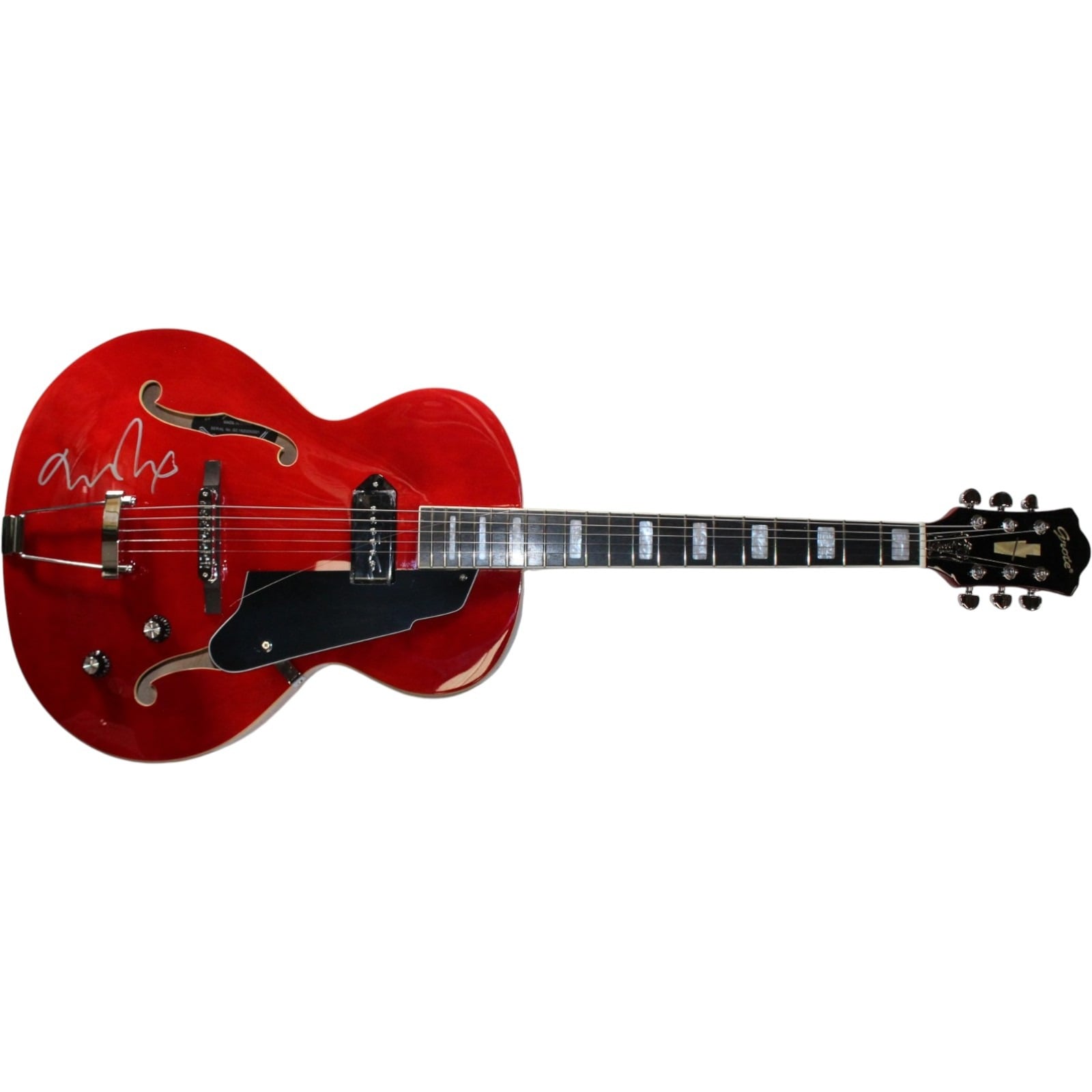 Michael J. Fox Autographed Back to The Future Grote Guitar Beckett Witness 57894