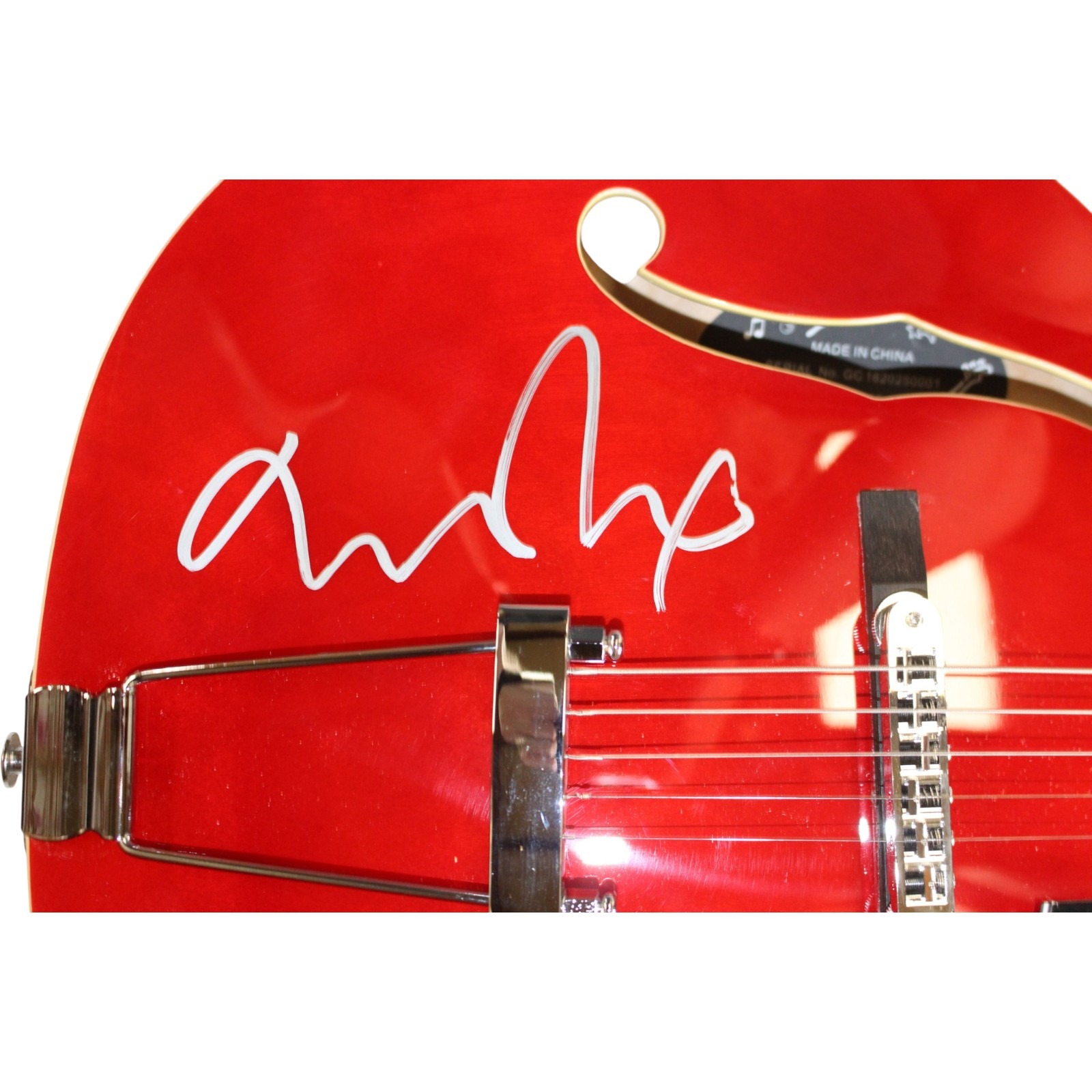 Michael J Michael J. Fox Autographed Back to The Future Grote Guitar Beckett Witness 57894