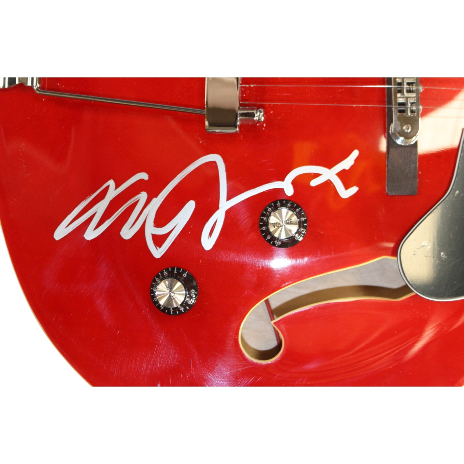 Michael J Michael J. Fox Autographed Back to The Future Grote Guitar Beckett Witness 57895