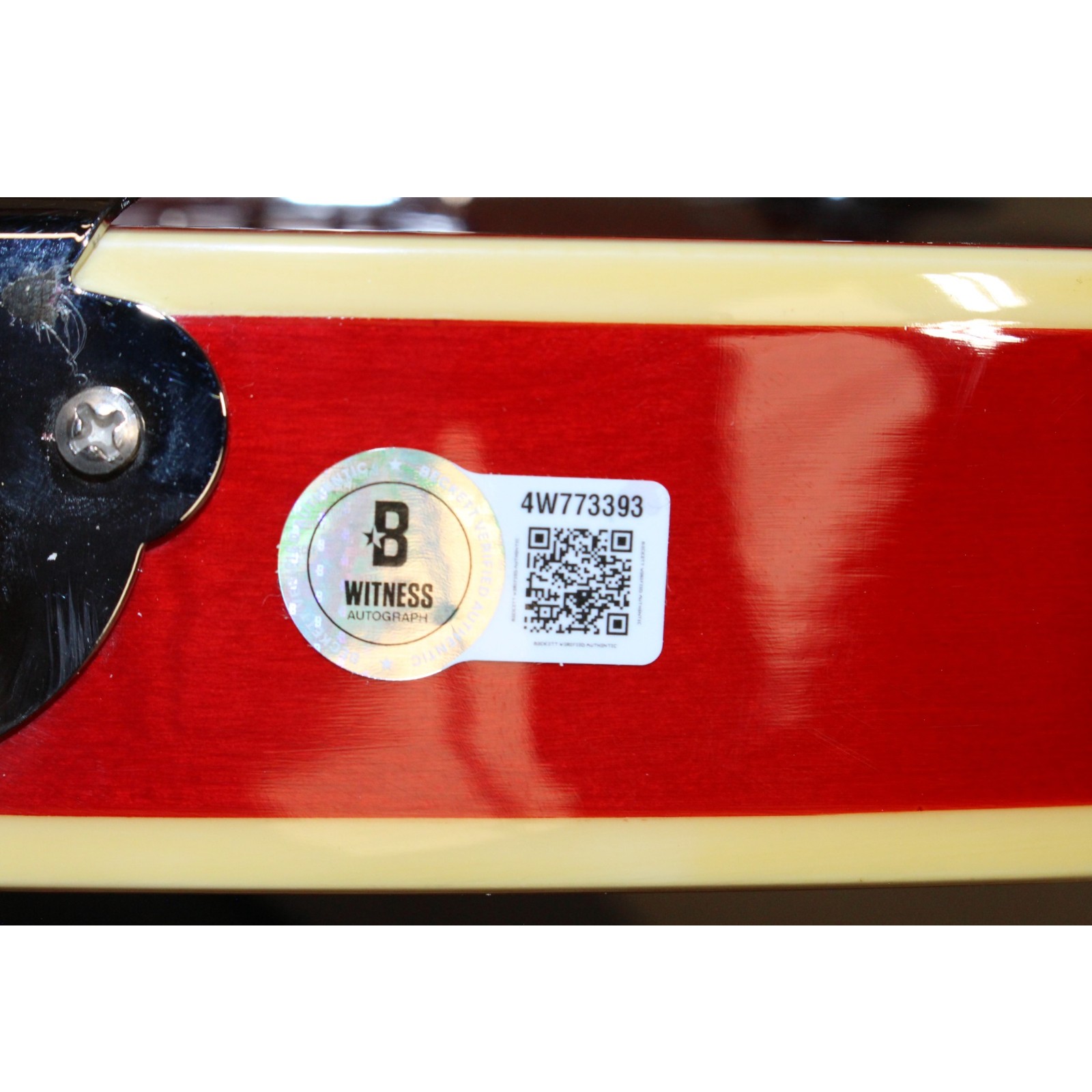 Michael J Michael J. Fox Autographed Back to The Future Grote Guitar Beckett Witness 57895