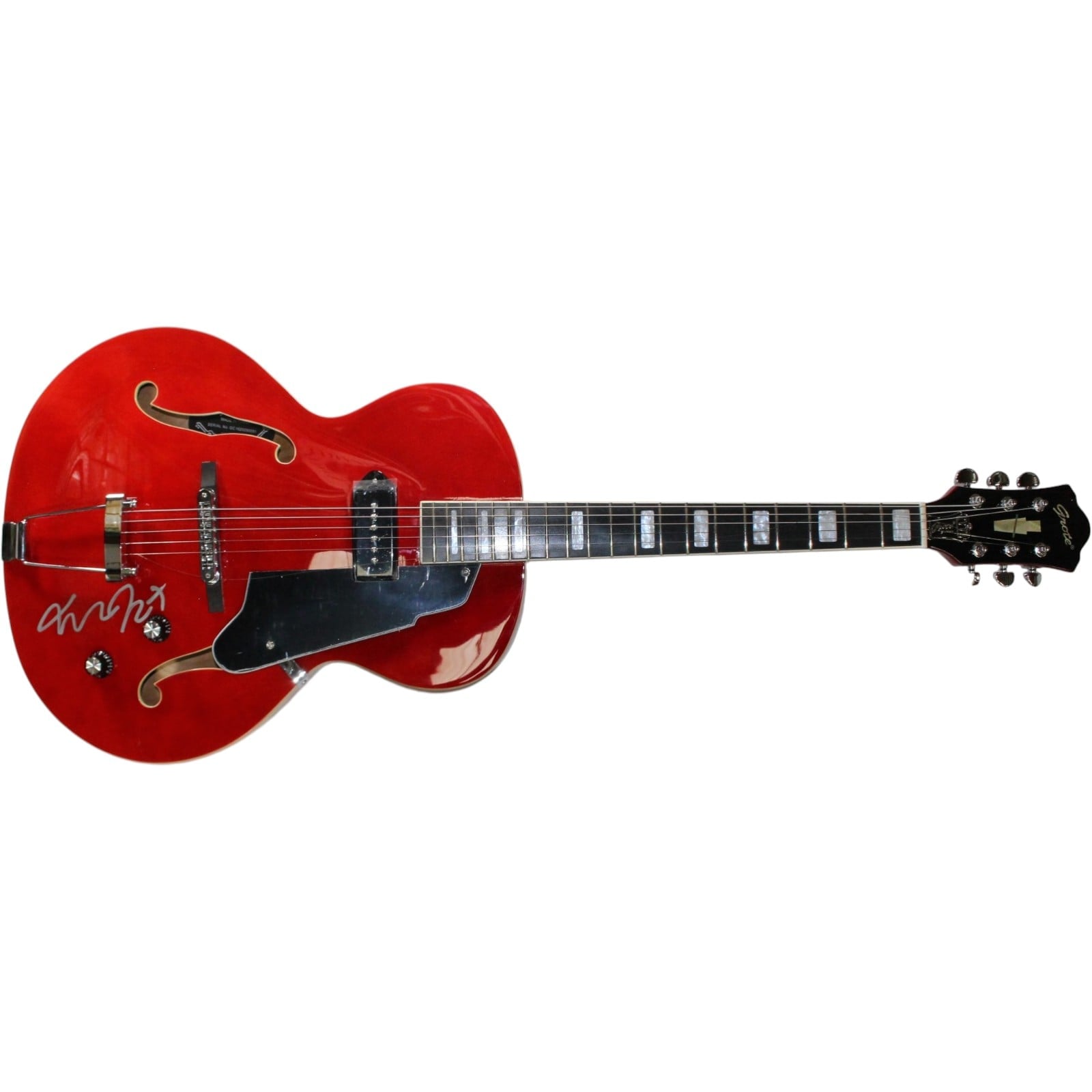 Michael J Michael J. Fox Autographed Back to The Future Grote Guitar Beckett Witness 57896