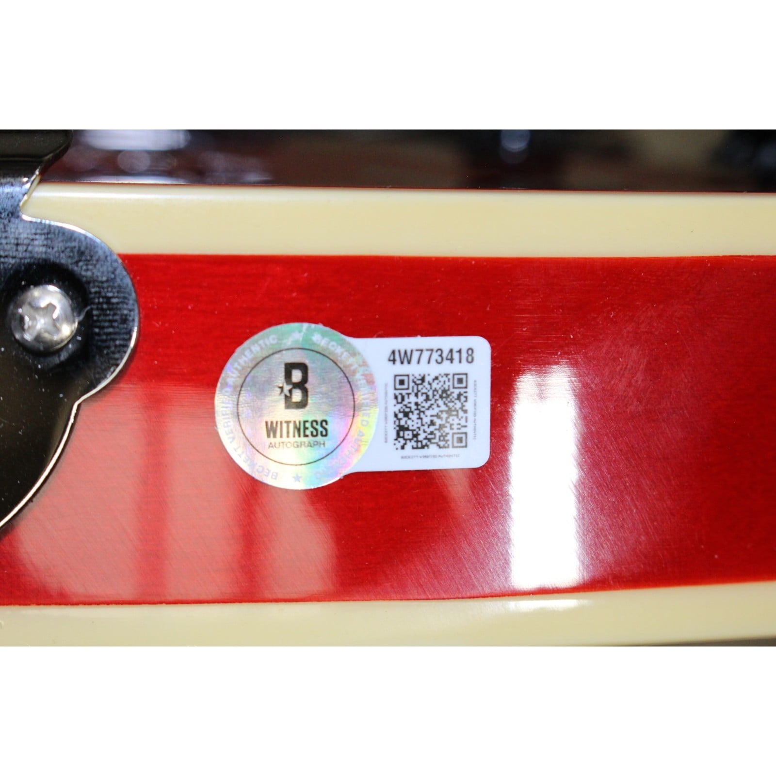 Michael J Michael J. Fox Autographed Back to The Future Grote Guitar Beckett Witness 57896