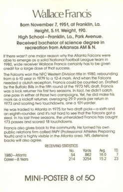 Wallace Francis Atlanta Falcons Mini Poster 8/50 Marketcom 46234