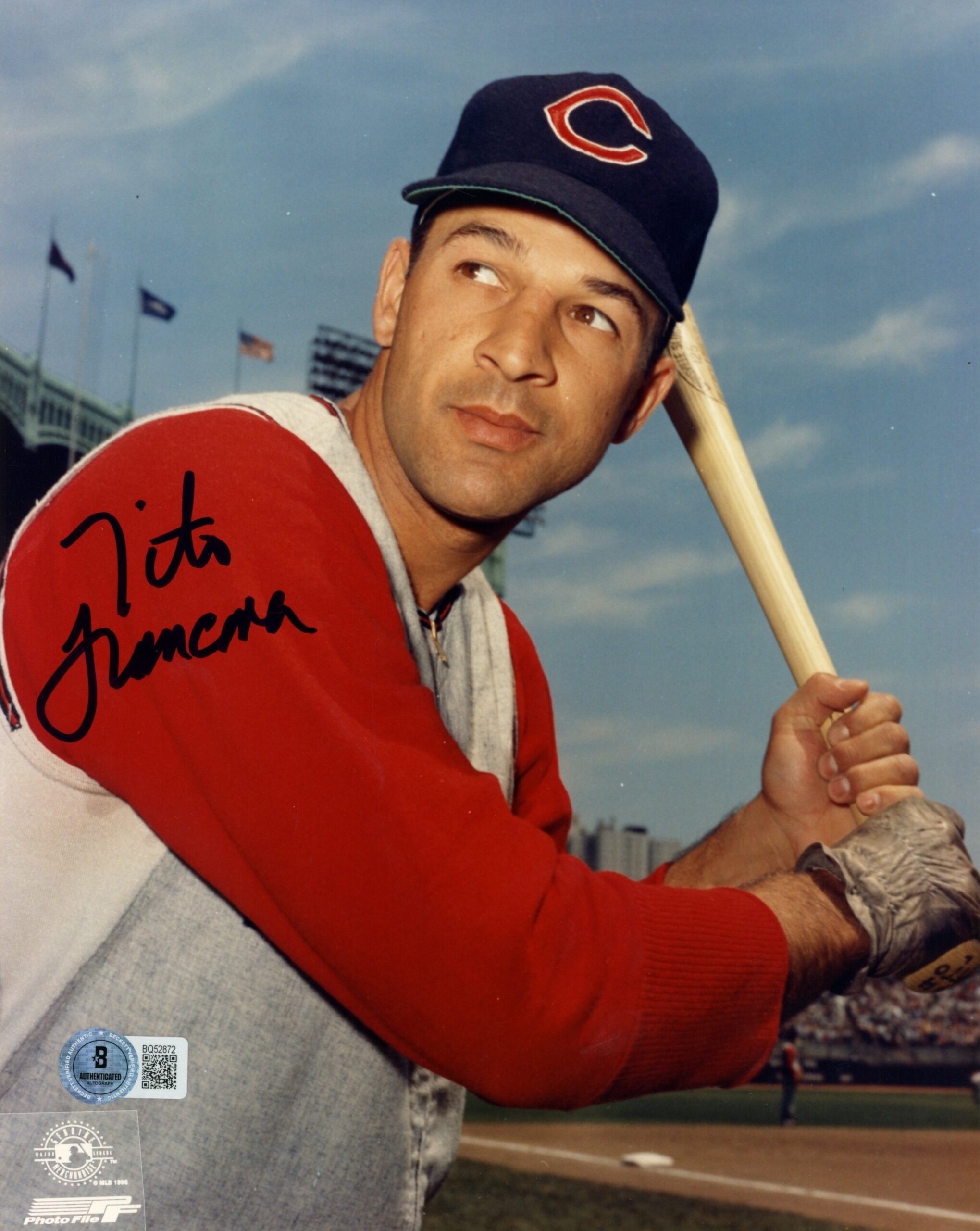 Tito Francona Autographed/Signed Cleveland Indians 8x10 Photo Beckett 57409