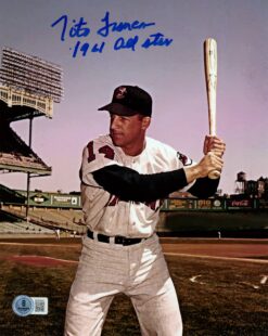 Tito Francona Autographed Cleveland Indians 8x10 Photo All Star Beckett 57453