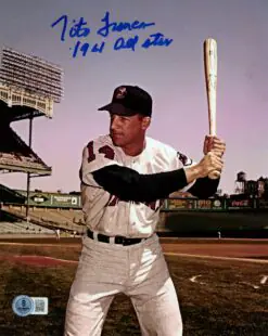 Tito Francona Autographed Cleveland Indians 8x10 Photo All Star Beckett 57453