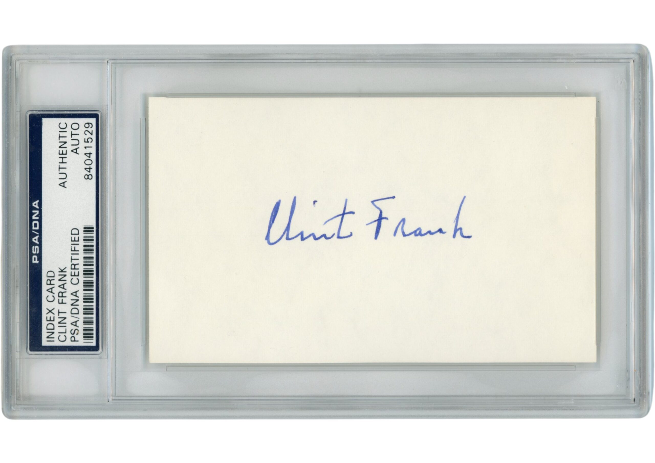 Clint Frank Autographed/Signed Yale Bulldogs Index Card Slabbed PSA 54896
