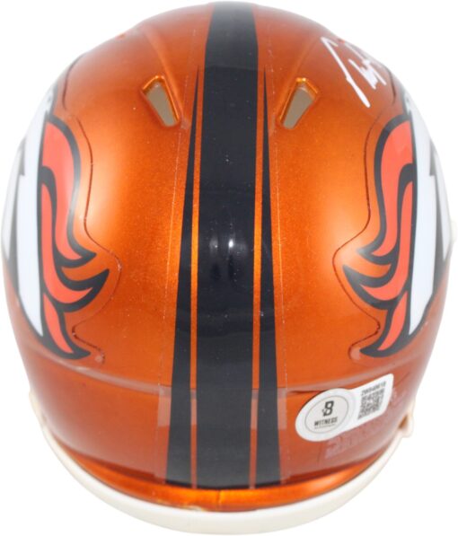 Troy Franklin Autographed/Signed Denver Broncos Flash Mini Helmet Beckett 59403